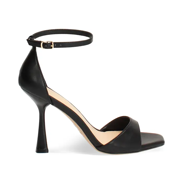 Sandali neri con tacco 9,5 cm