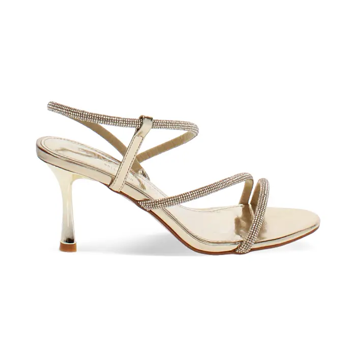 Sandali oro tacco 7 5 cm scintillanti