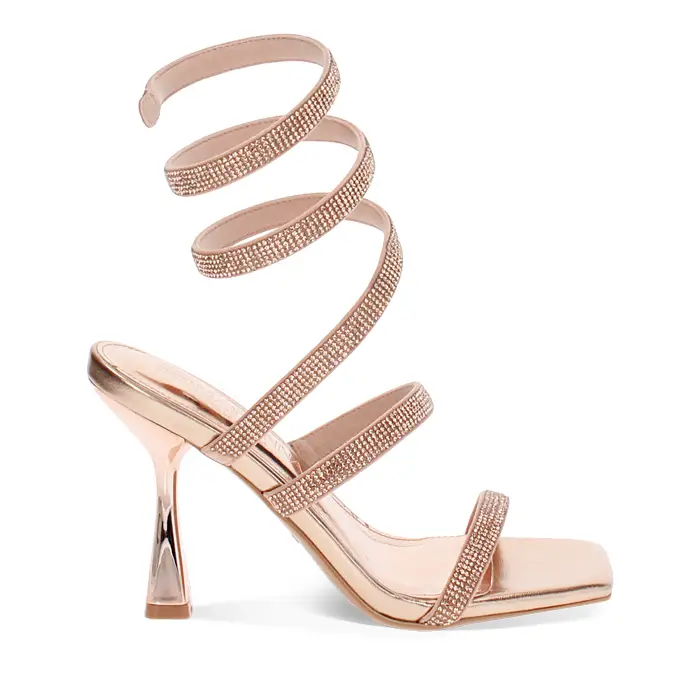 Sandali rosa-oro tacco 9,5 cm