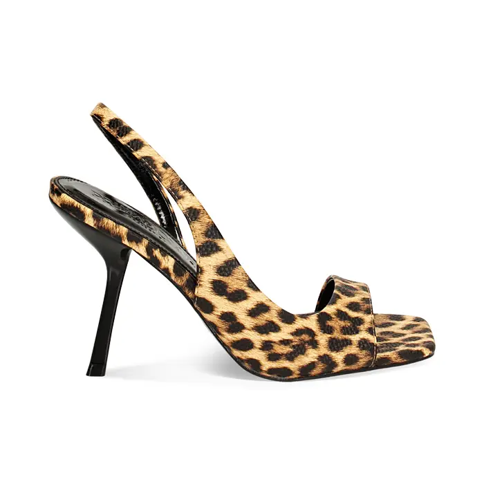 Sandalo donna leopardati fashion, tacco 9,5 cm
