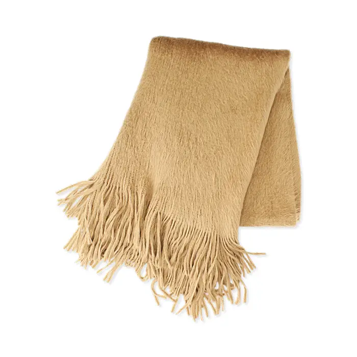 Sciarpa in tessuto camel da donna