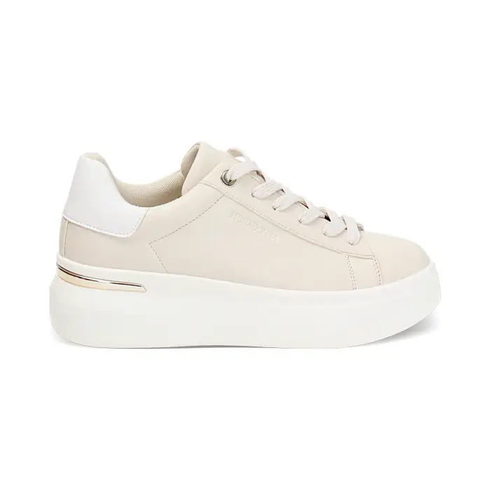 Sneakers beige con tacco 5,5 cm