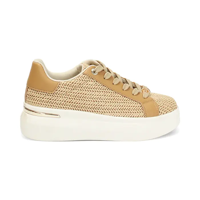 Sneakers beige tacco 5,5 cm