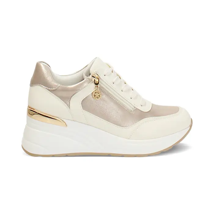 Sneakers bianche con tacco 6,5 cm