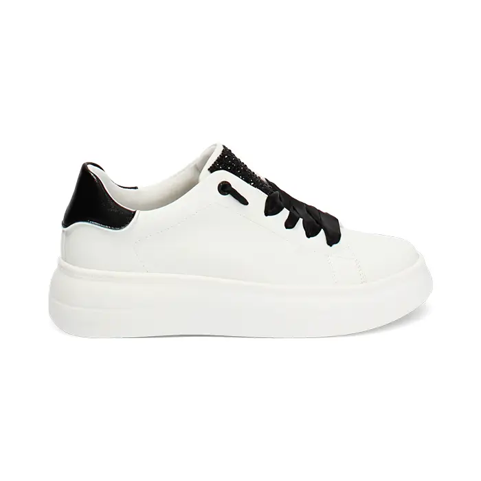 Sneakers bianche e nere tacco 5 cm