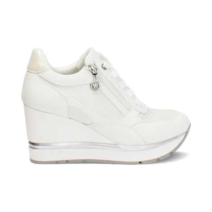 Sneakers bianche tacco 8 cm