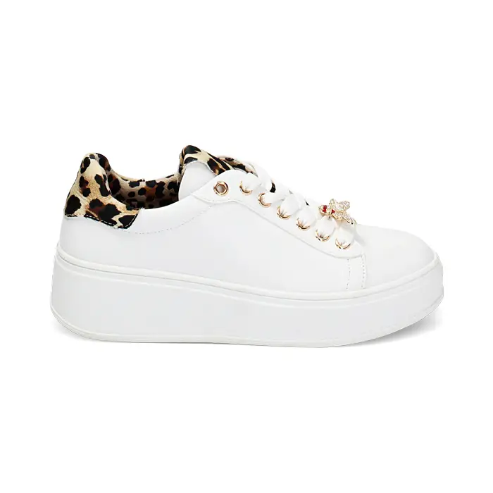 Sneakers bianco leopardate