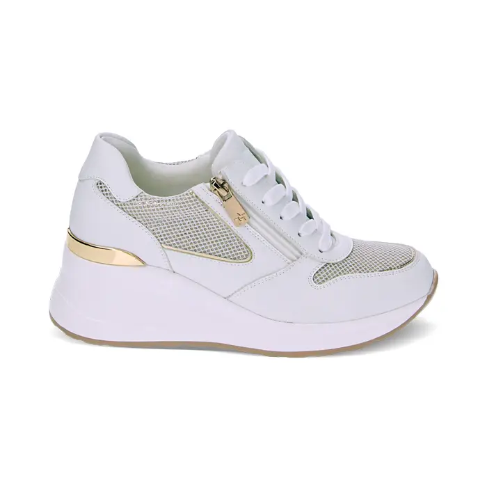 Sneakers bianco oro