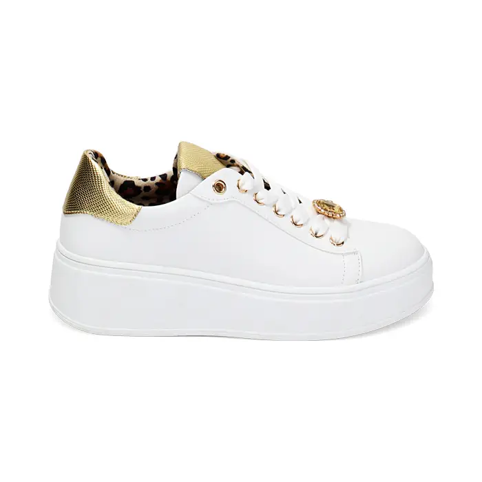 Sneakers bianco-oro