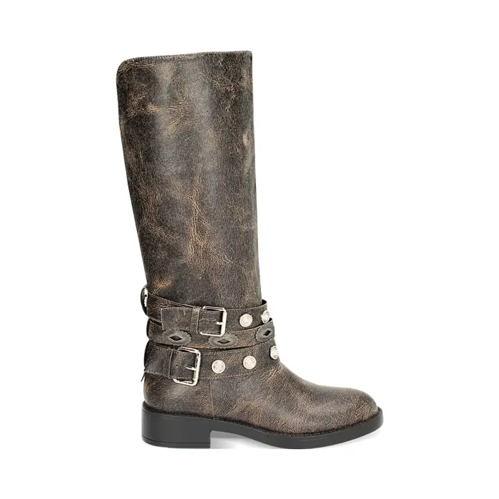 Stivale testa di moro con borchie