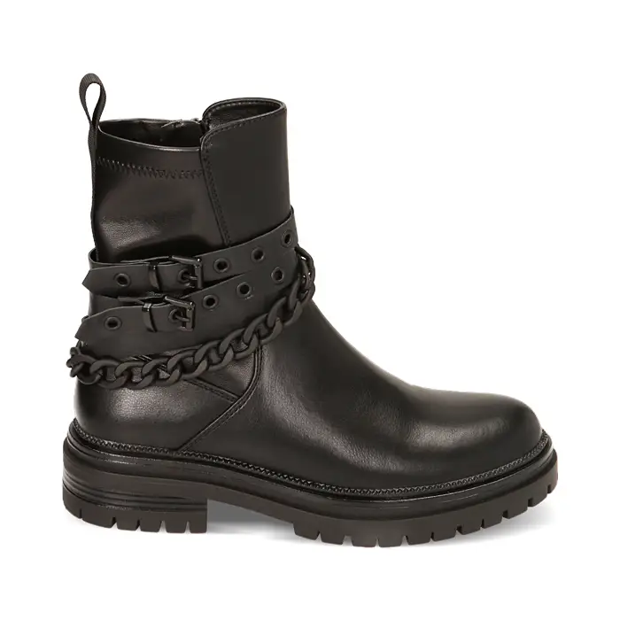 Stivaletti bikers neri con catene