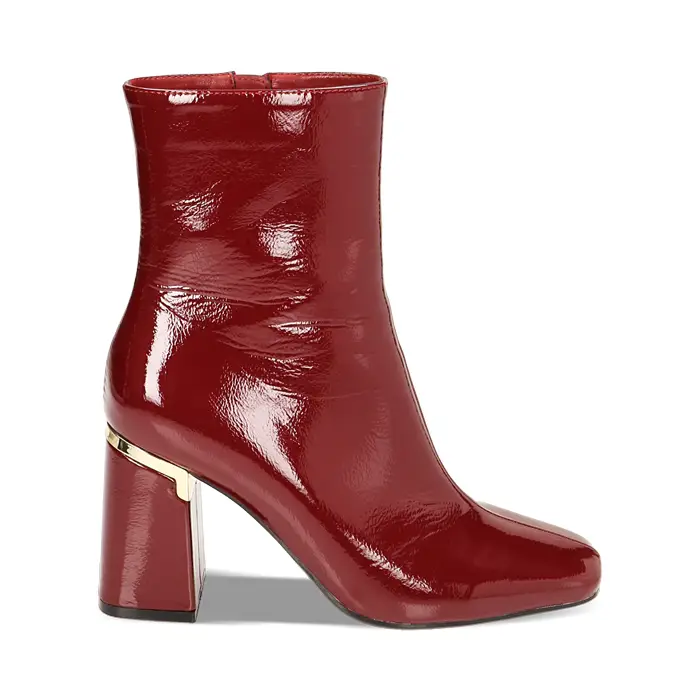 Stivaletti bordeaux in naplak, tacco 9 cm