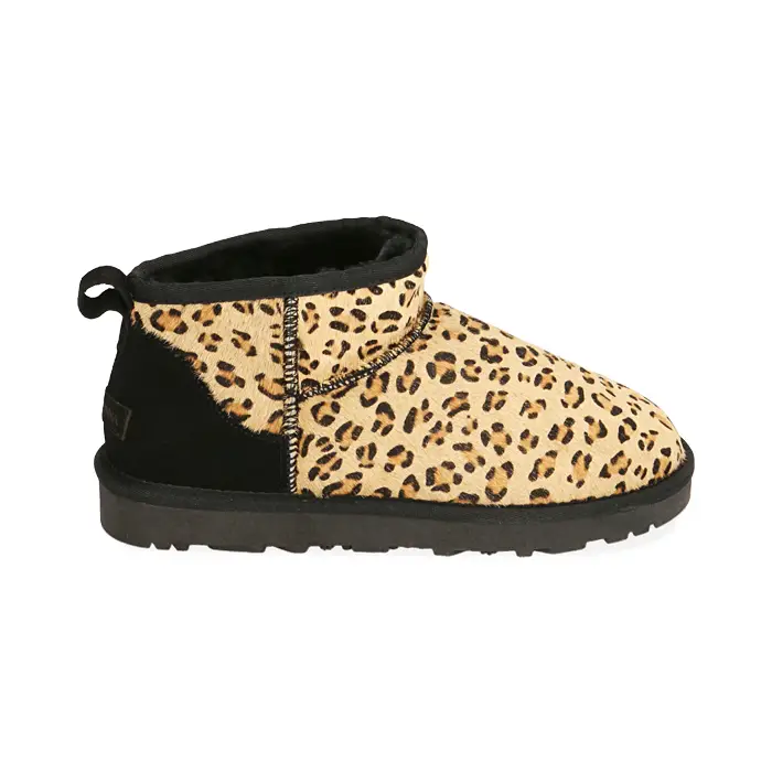 Stivaletti leopard in camoscio