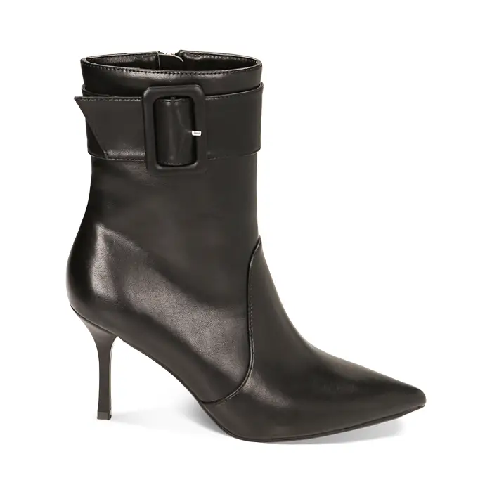 Stivaletti neri con fibbia, tacco 8,5 cm