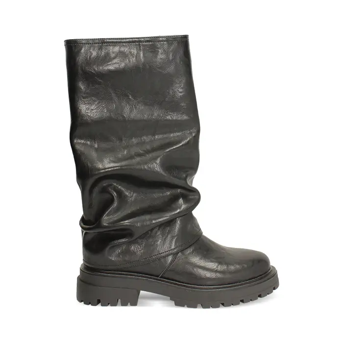 Stivali biker neri con gambale morbido