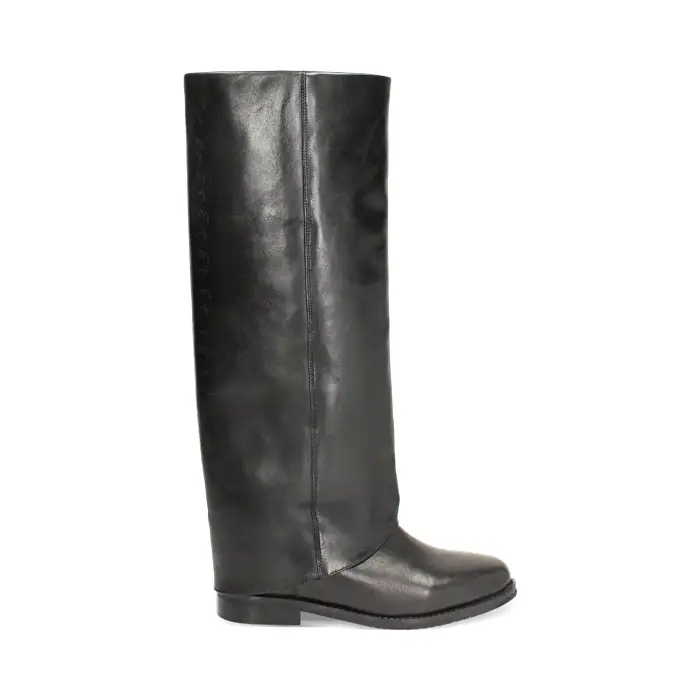Stivali in pelle nera cavallerizzi