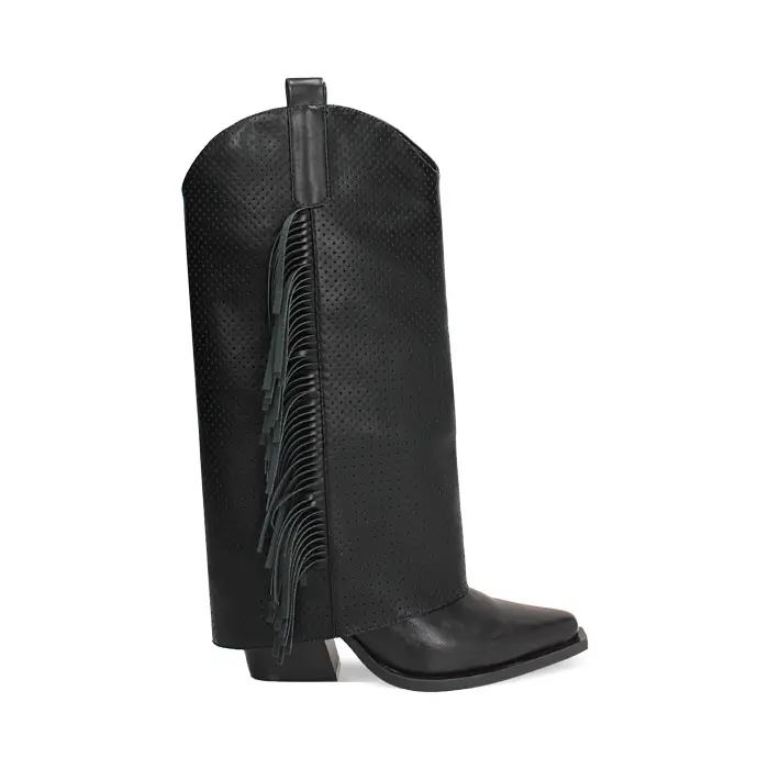 Stivali texani neri tacco 8 cm