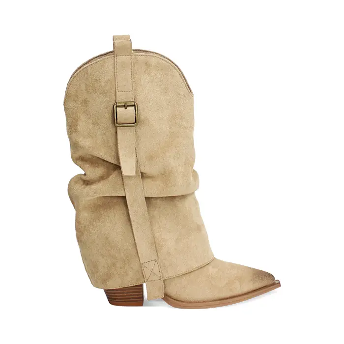 Stivali texani sabbia tacco 9 cm