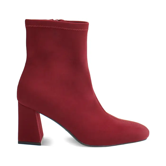 Tronchetti bordeaux da donna con tacco 7,5 cm