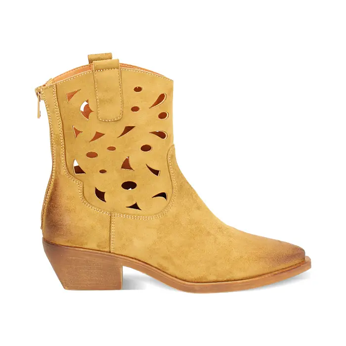 Tronchetti donna cognac in microfibra