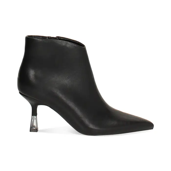 Tronchetti neri con tacco di 7,5 cm da donna