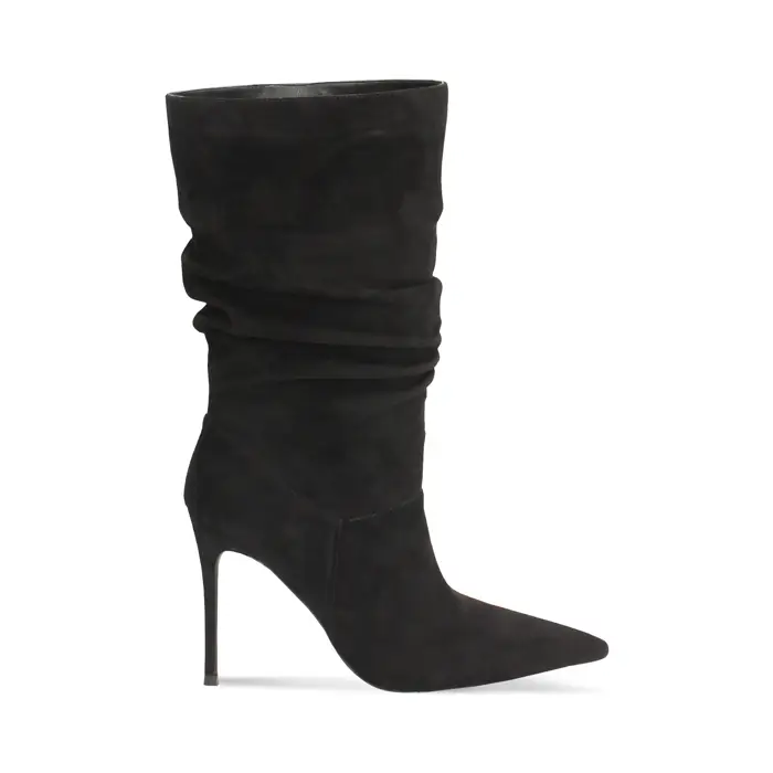 Tronchetti neri in microfibra con tacco 10 cm