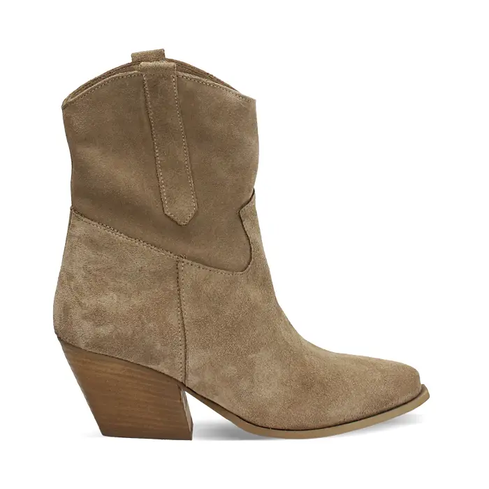 Tronchetti texani in camoscio beige