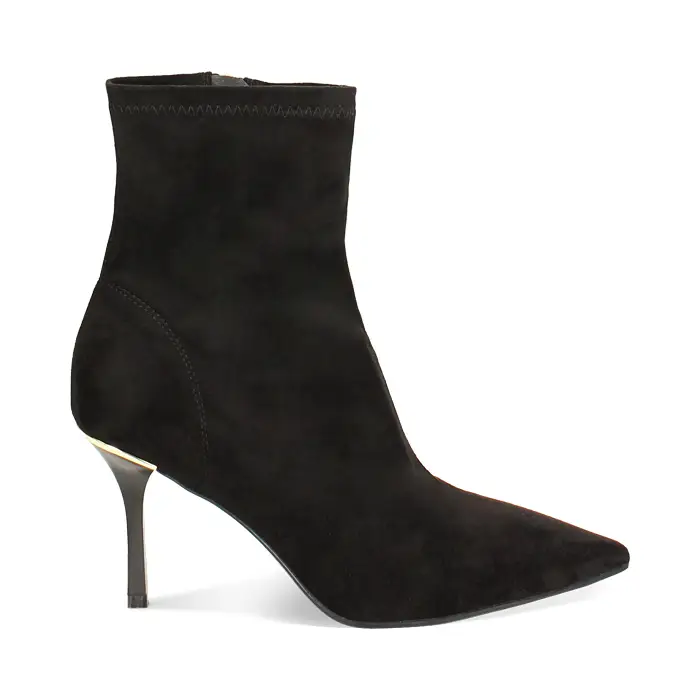 Tronchetto nero in microfibra, tacco 8,5 cm