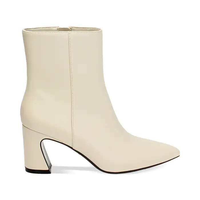 Tronchetto panna, tacco 7,5 cm