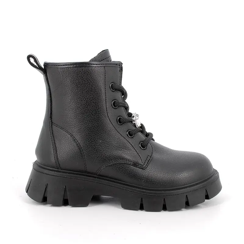 Anfibi da bambina nero con zip