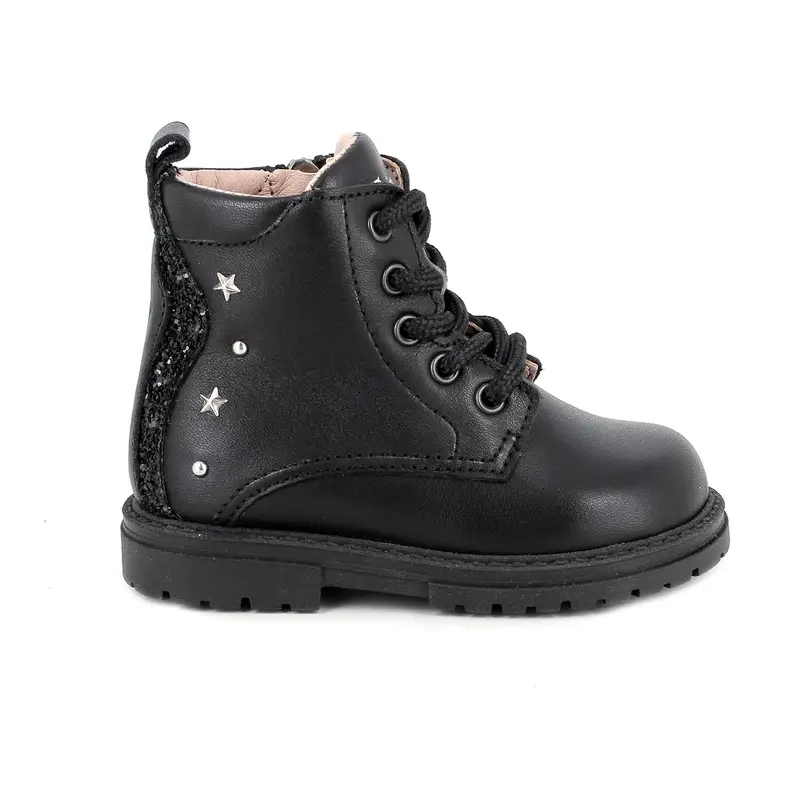 Anfibi da bambina nero con zip