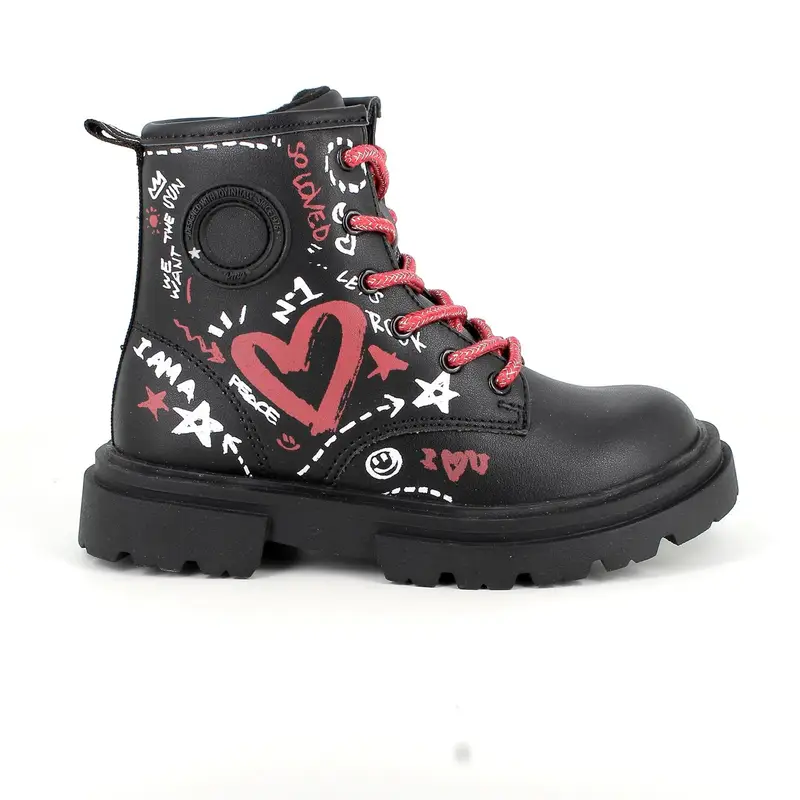 Anfibi da bambina nero con zip