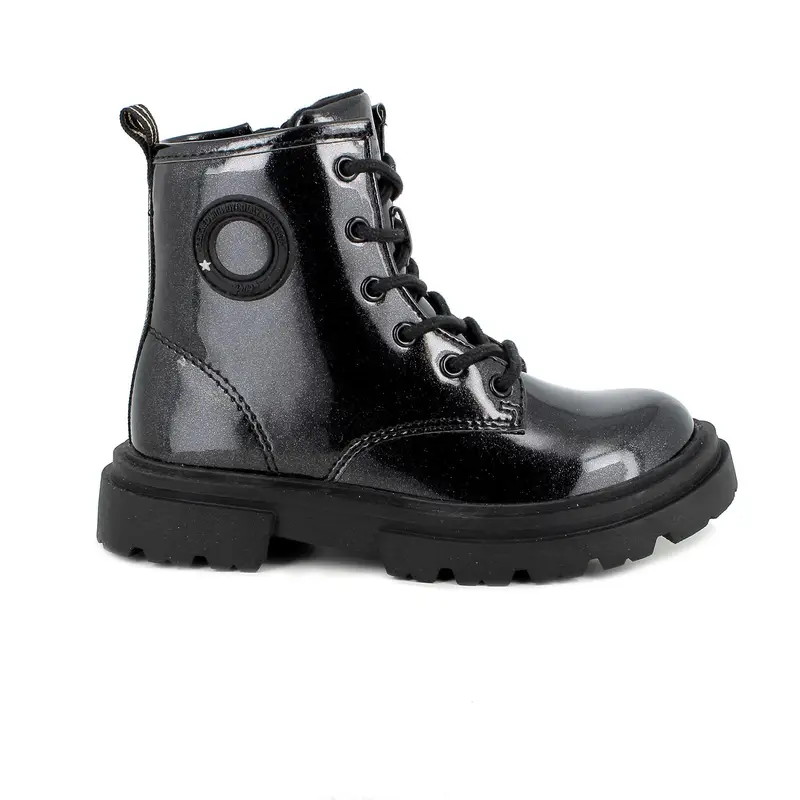 Anfibi da bambina nero con zip