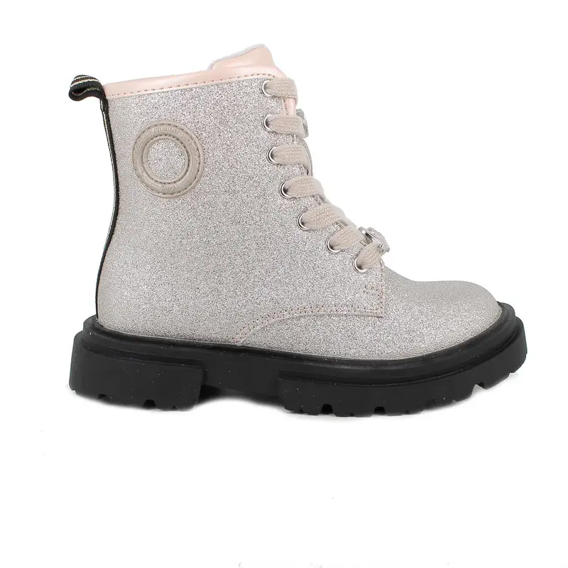 Anfibi da bambina platino con zip