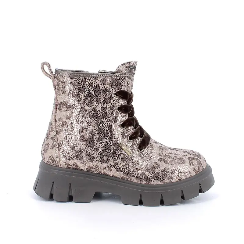 Anfibi gore-tex da bambina rosa e marrone con zip