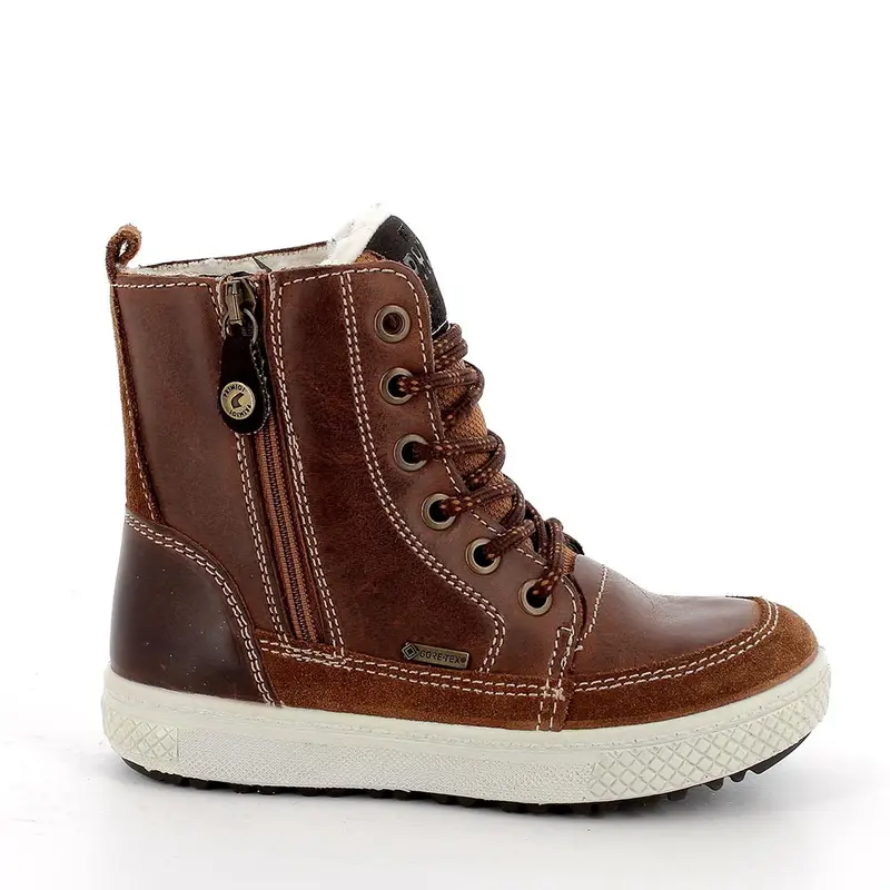 Anfibi gore-tex da bambino marrone con zip