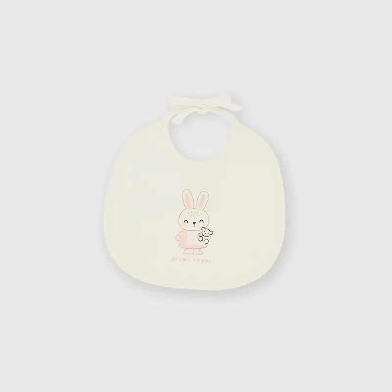 Bavaglino in cotone interlock da bambina bianco