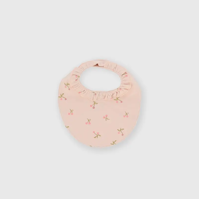 Bavaglino in cotone interlock da bambina rosa