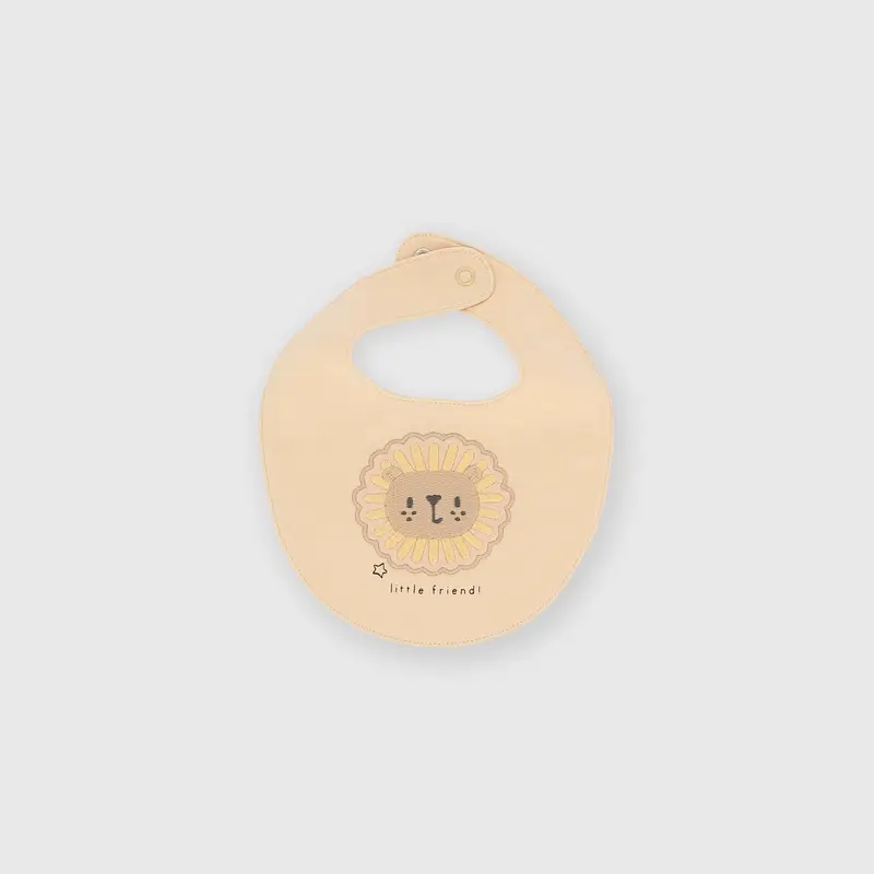 Bavaglino in cotone interlock da bambino beige