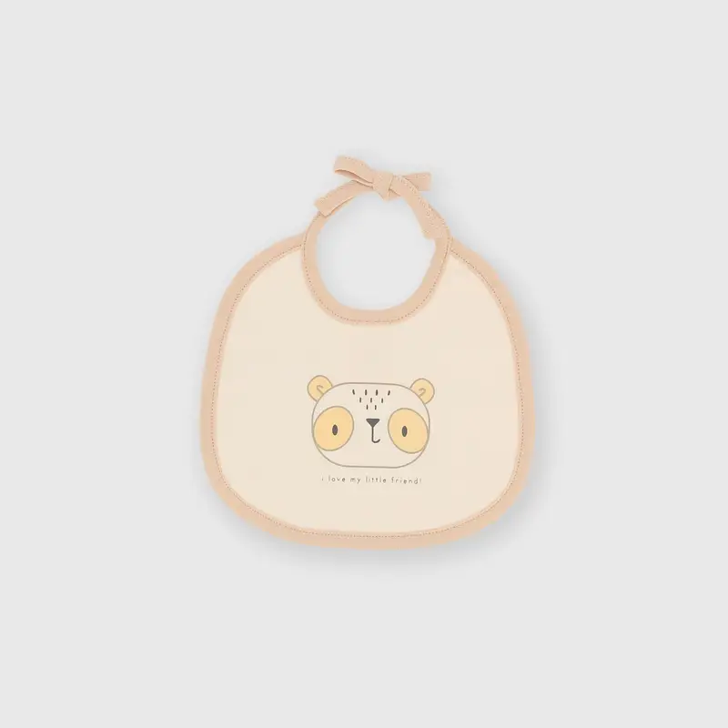 Bavaglino in cotone interlock da bambino bianco