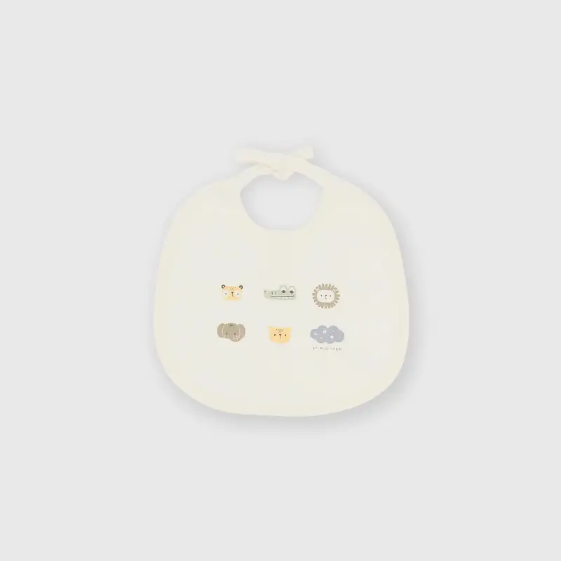 Bavaglino in cotone interlock da bambino bianco