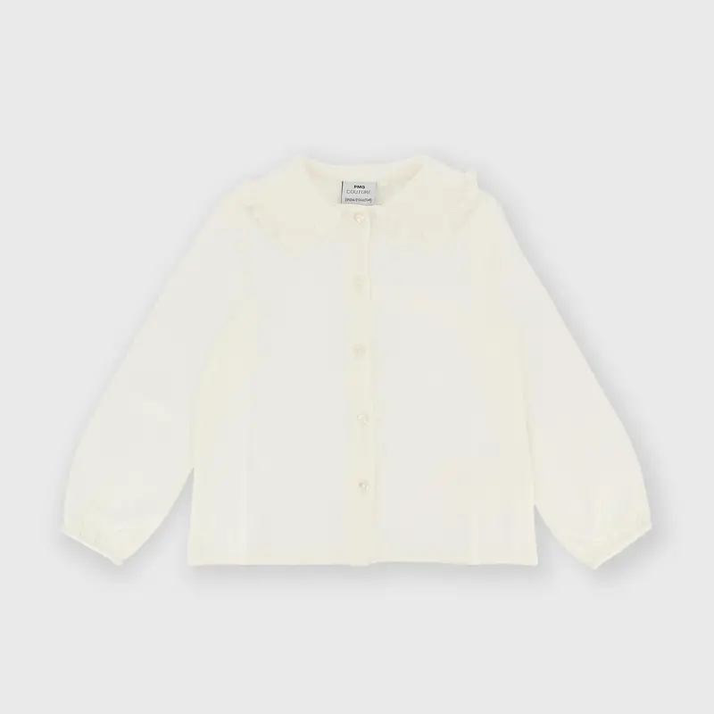 Camicia in viscosa da bambina bianco