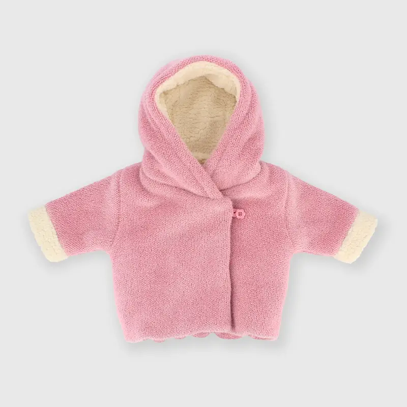 Giubbino con cappuccio da bambina rosa