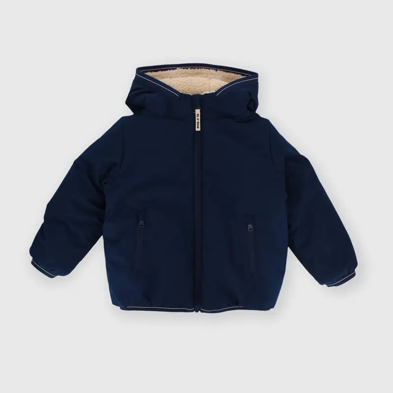 Giubbino con cappuccio da bambino blu