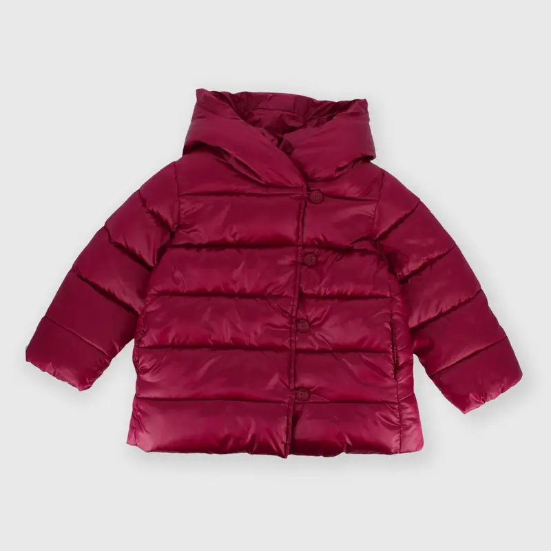 Giubbino con cappuccio in nylon da bambina rosa