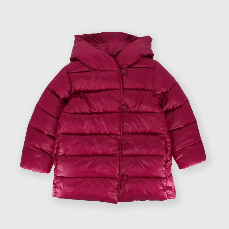 Giubbino con cappuccio in nylon da bambina rosa