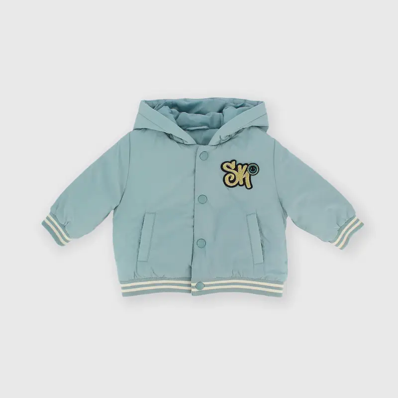 Giubbino con cappuccio in nylon da bambino blu