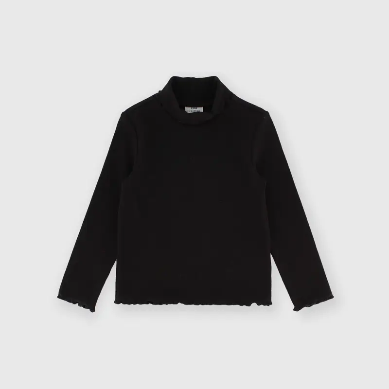 Lupetto in costina da bambina nero