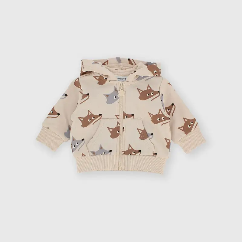 Maglia con cappuccio in felpa da bambino beige