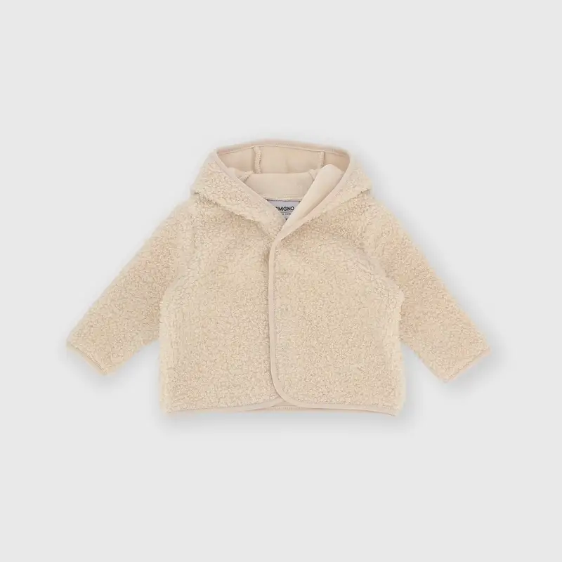 Maglia con cappuccio in felpa da bambino beige